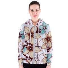 Flowers Flowers Pattern Women s Zipper Hoodie