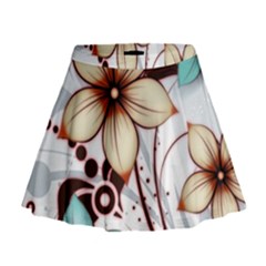 Flowers Flowers Pattern Mini Flare Skirt