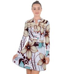 Flowers Flowers Pattern Long Sleeve Panel Dress by Posterlux