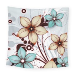 Flowers Flowers Pattern Square Tapestry (large)