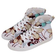 Flowers Flowers Pattern Women s Hi-top Skate Sneakers by Posterlux