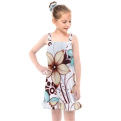 Flowers Flowers Pattern Kids  Overall Dress