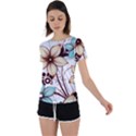 Flowers Flowers Pattern Back Circle Cutout Sports T-Shirt View1