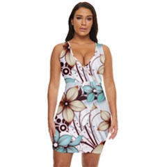 Flowers Flowers Pattern Draped Bodycon Dress by Posterlux