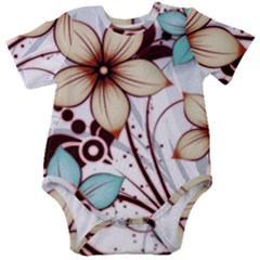 Flowers Flowers Pattern Baby Short Sleeve Bodysuit