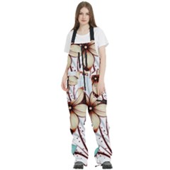 Flowers Flowers Pattern Women s Front Zip Ski And Snowboard Bib Pants by Posterlux