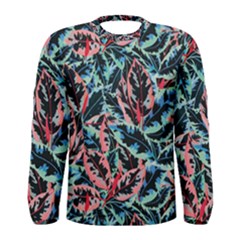 Leaves Pattern Patterns Colorful Men s Long Sleeve T-shirt by Posterlux