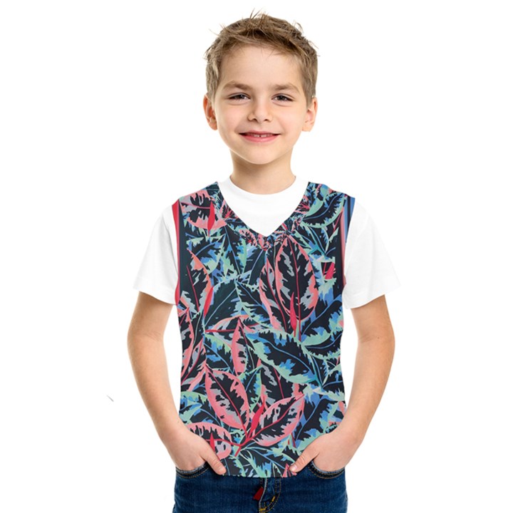 Leaves Pattern Patterns Colorful Kids  Basketball Tank Top