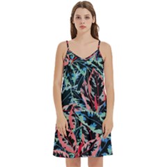 Leaves Pattern Patterns Colorful Mini Camis Dress With Pockets by Posterlux