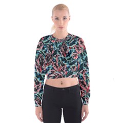 Leaves Pattern Patterns Colorful Cropped Sweatshirt