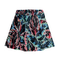 Leaves Pattern Patterns Colorful Mini Flare Skirt