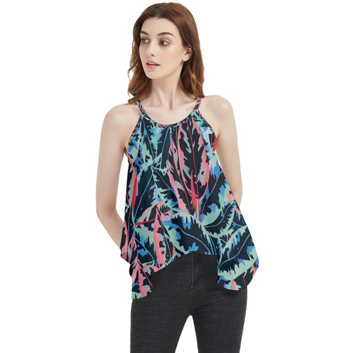 Leaves Pattern Patterns Colorful Flowy Camisole Tank Top