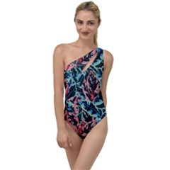 Leaves Pattern Patterns Colorful To One Side Swimsuit