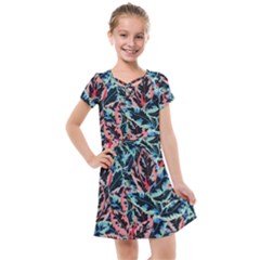 Leaves Pattern Patterns Colorful Kids  Cross Web Dress