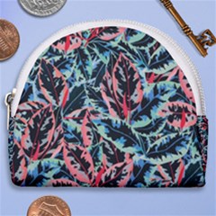 Leaves Pattern Patterns Colorful Horseshoe Style Canvas Pouch