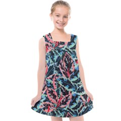 Leaves Pattern Patterns Colorful Kids  Cross Back Dress