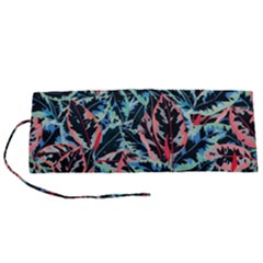 Leaves Pattern Patterns Colorful Roll Up Canvas Pencil Holder (s)