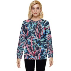 Leaves Pattern Patterns Colorful Hidden Pocket Sweatshirt