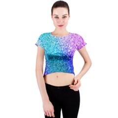 Rainbow Colors Colorful Pattern Crew Neck Crop Top