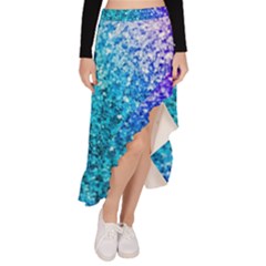 Rainbow Colors Colorful Pattern Asymmetrical Ruffle Hem Skirt  by Posterlux