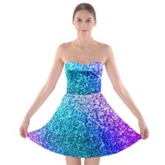 Rainbow Colors Colorful Pattern Strapless Bra Top Dress