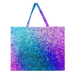 Rainbow Colors Colorful Pattern Zipper Large Tote Bag