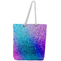 Rainbow Colors Colorful Pattern Full Print Rope Handle Tote (large)