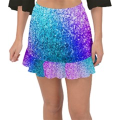 Rainbow Colors Colorful Pattern Fishtail Mini Chiffon Skirt