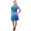 Rainbow Colors Colorful Pattern Cap Sleeve Velour Dress  View2