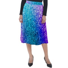 Rainbow Colors Colorful Pattern Classic Velour Midi Skirt 