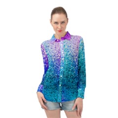 Rainbow Colors Colorful Pattern Long Sleeve Chiffon Shirt