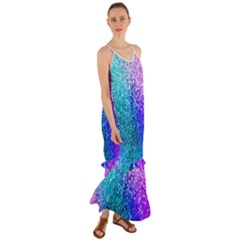 Rainbow Colors Colorful Pattern Cami Maxi Ruffle Chiffon Dress