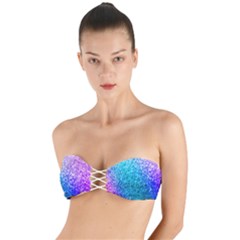 Rainbow Colors Colorful Pattern Twist Bandeau Bikini Top by Posterlux