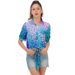 Rainbow Colors Colorful Pattern Tie Front Shirt 