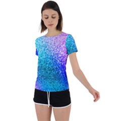 Rainbow Colors Colorful Pattern Back Circle Cutout Sports T-shirt by Posterlux