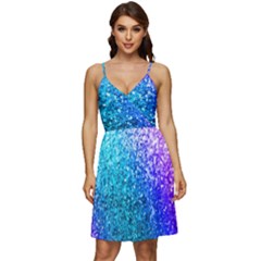 Rainbow Colors Colorful Pattern V-neck Pocket Summer Dress  by Posterlux