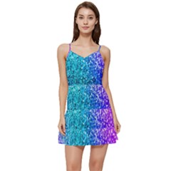 Rainbow Colors Colorful Pattern Short Frill Dress by Posterlux