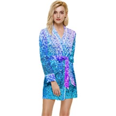 Rainbow Colors Colorful Pattern Long Sleeve Satin Robe