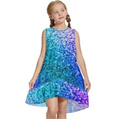 Rainbow Colors Colorful Pattern Kids  Frill Swing Dress