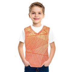 Abstract Texture Of Colorful Bright Pattern Of Transparent Leaves Of Orange And Yellow Color Kids  Basketball Tank Top