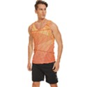 Abstract Texture Of Colorful Bright Pattern Of Transparent Leaves Of Orange And Yellow Color Men s Wide Collar Tank Top View2