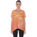 Abstract Texture Of Colorful Bright Pattern Of Transparent Leaves Of Orange And Yellow Color Cut Out Side Drop T-Shirt View1