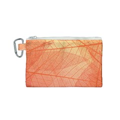 Abstract Texture Of Colorful Bright Pattern Of Transparent Leaves Of Orange And Yellow Color Canvas Cosmetic Bag (small)