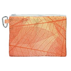 Abstract Texture Of Colorful Bright Pattern Of Transparent Leaves Of Orange And Yellow Color Canvas Cosmetic Bag (xl)