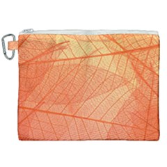 Abstract Texture Of Colorful Bright Pattern Of Transparent Leaves Of Orange And Yellow Color Canvas Cosmetic Bag (xxl)