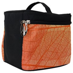 Abstract Texture Of Colorful Bright Pattern Of Transparent Leaves Of Orange And Yellow Color Make Up Travel Bag (big)