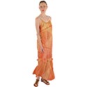 Abstract Texture Of Colorful Bright Pattern Of Transparent Leaves Of Orange And Yellow Color Cami Maxi Ruffle Chiffon Dress View1