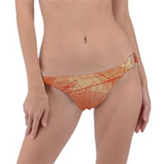 Abstract Texture Of Colorful Bright Pattern Of Transparent Leaves Of Orange And Yellow Color Ring Detail Bikini Bottoms by Posterlux