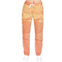 Abstract Texture Of Colorful Bright Pattern Of Transparent Leaves Of Orange And Yellow Color Women Velvet Drawstring Pants View1