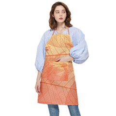 Abstract Texture Of Colorful Bright Pattern Of Transparent Leaves Of Orange And Yellow Color Pocket Apron